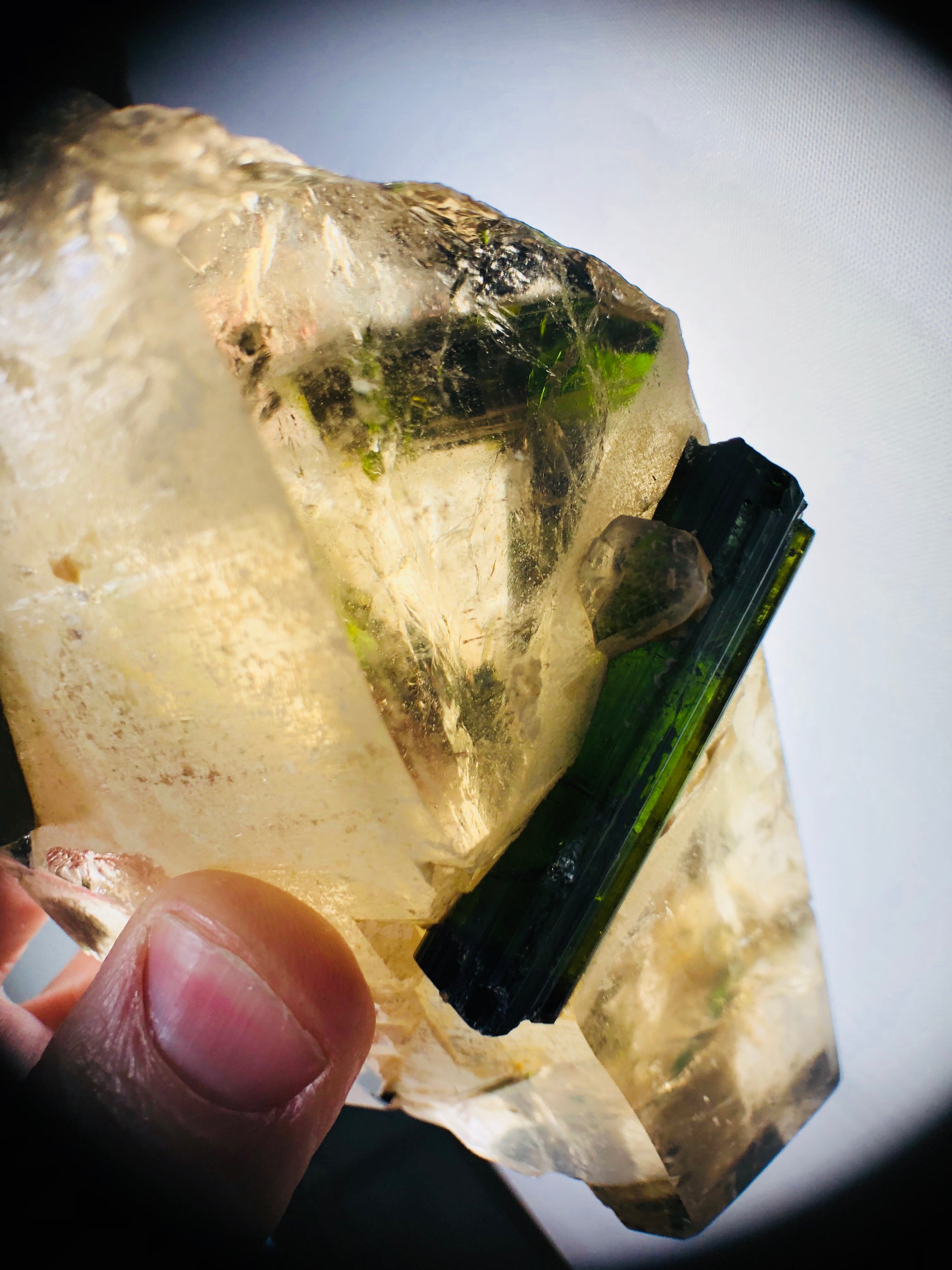 Smoky Citrine w/ Green Tourmaline