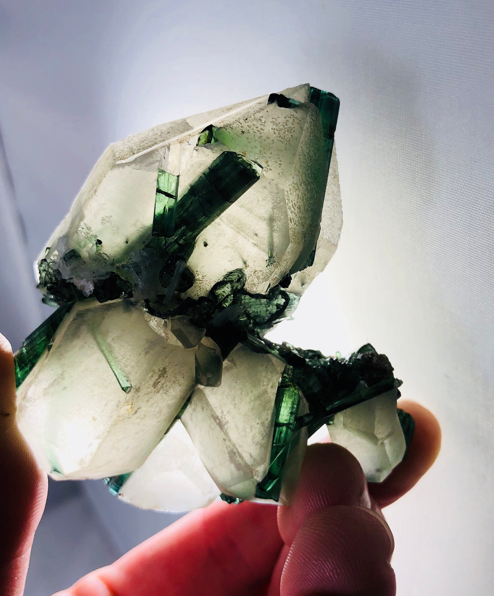 Quartz with Green Tourmaline