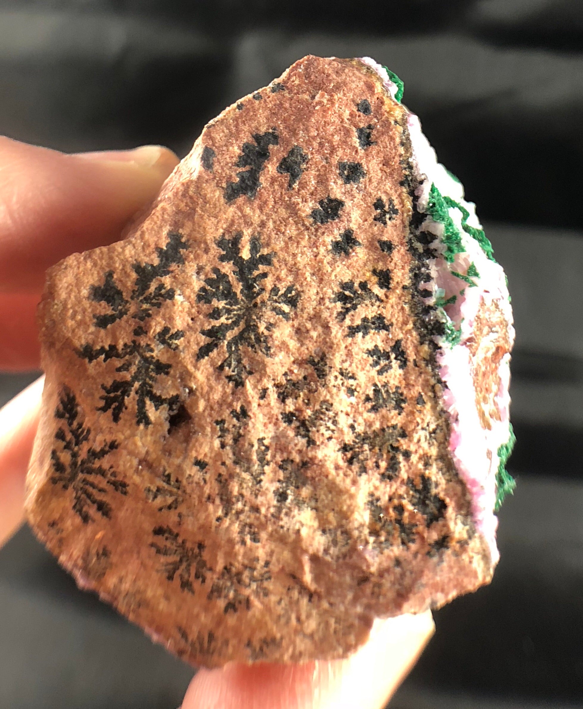 Spherocobaltite with Malachite and Quartz
